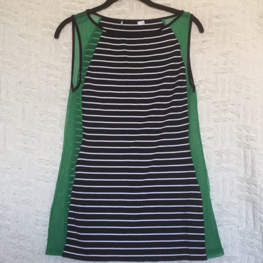 Bailey 44 Tanzania Stripe Mesh Panel Tank Top L
